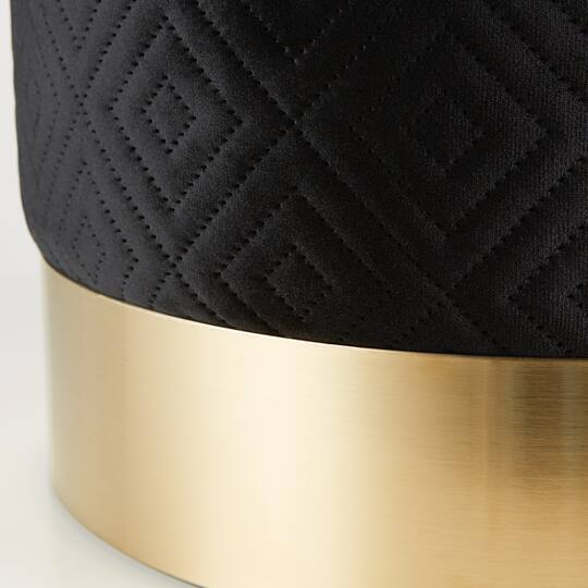 16.5" Black Velvet Stool